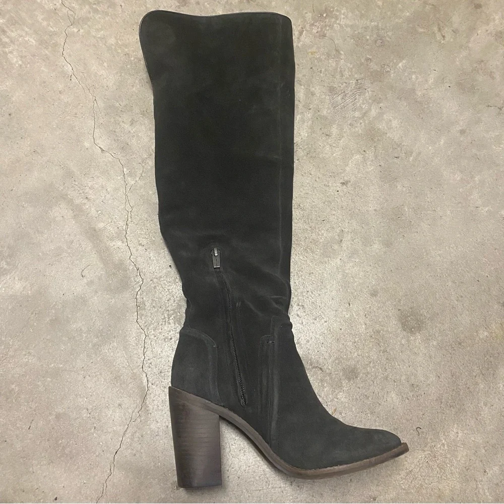 Vince Camuto Women’s Melaya Over the Knee Boots 7.5M Suede Leather Block Heel